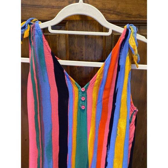 ANA Tank Top Blouse Size Large Rainbow Stripes Summer Blouse Flowy & Cool - Picture 2 of 11